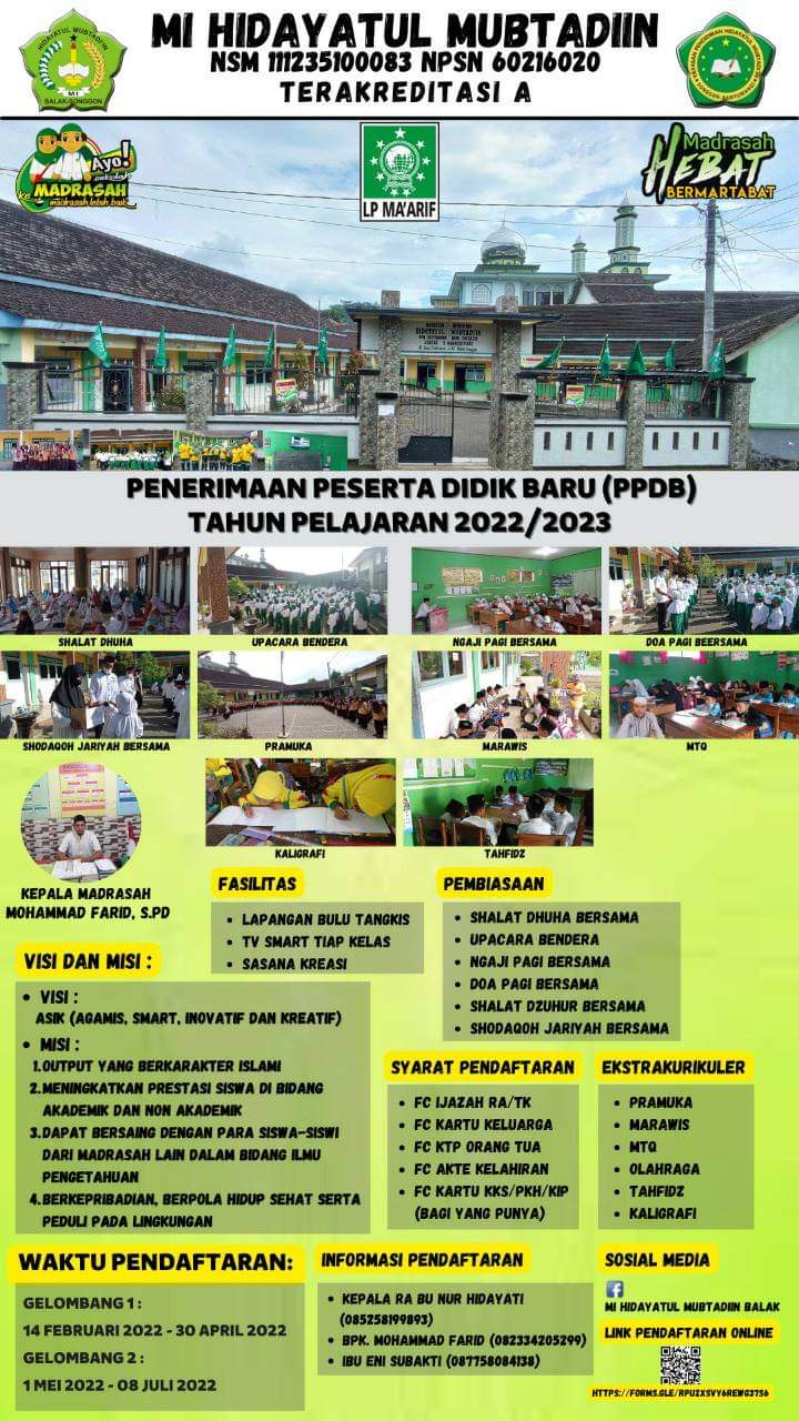 PPDB MI Hidayatul Mubtadiin